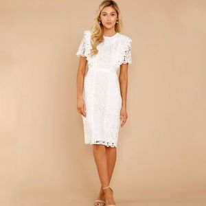 White Midi Eyelet Dress